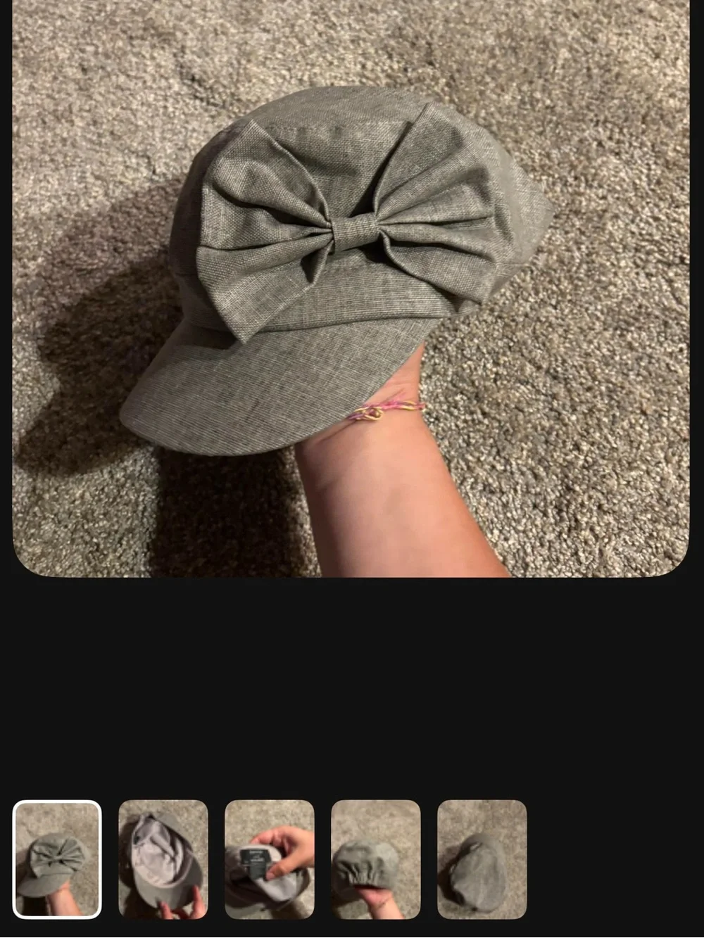 Alex and Ani Gray Bow Kids Cap